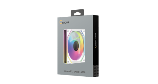Вентилятор для корпуса Ocypus Gamma F12 UNI WH ARGB REVERSE BLADE 1x(123x120x25mm), 800-1800 RPM Бел