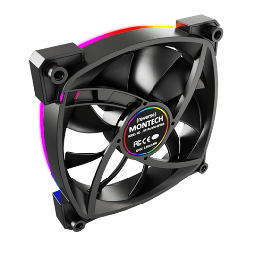 Вентилятор для корпуса Montech RX120 PWM (B) 1x(120x120x25mm)/800-1600RPM/59CFM/27dBA/Reverse Черный