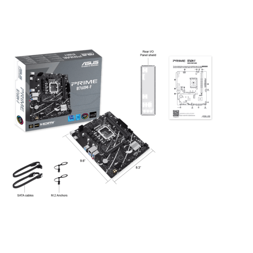 Материнская плата ASUS PRIME B760M-F, LGA1700 B760 2xDDR5 4xSATA3 2xM.2 RAID HDMI mATX