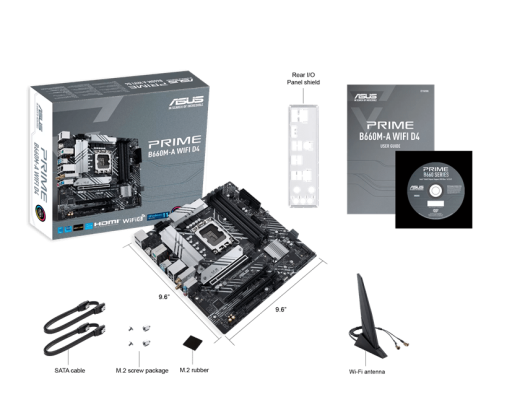 Материнская плата ASUS PRIME B660M-A WIFI D4, LGA1700 4xDDR4 4xSATA3 2xM.2 RAID 2xHDMI DP mATX