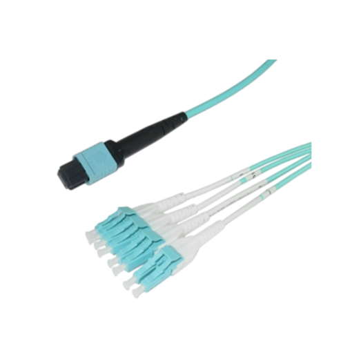 Оптический патчкорд OK-MPO/UPC-8LC/UPC-DPX-MM-OM3-3m