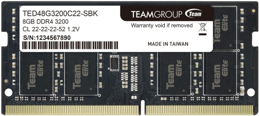 Оперативная память для ноутбука  8GB DDR4 3200Mhz Team Group ELITE SO-DIMM TED48G3200C22-S01