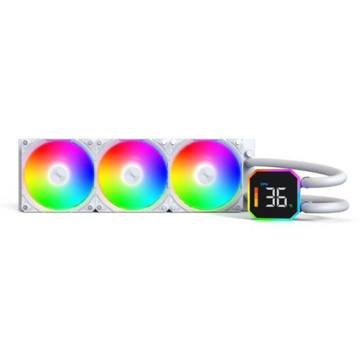 Водяное охлаждение для CPU Montech HyperFlow Digital 360 (W) TDP 350W 3x120 115x-1851/AM3-AM5 White