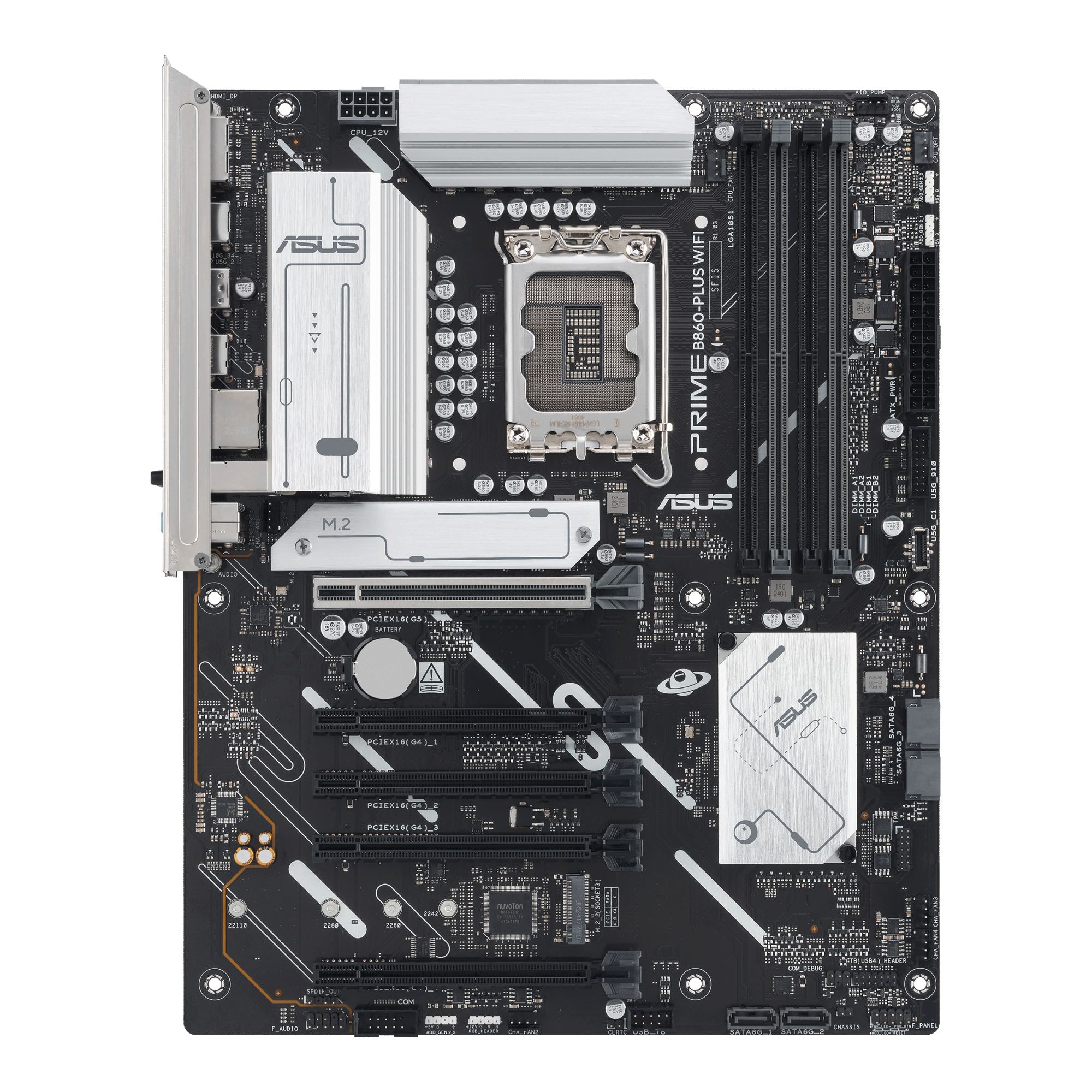 Материнская плата ASUS PRIME B860-PLUS WIFI, LGA1851 B860 4xDDR5 4xSATA 2xM.2 HDMI DP USB-C ATX