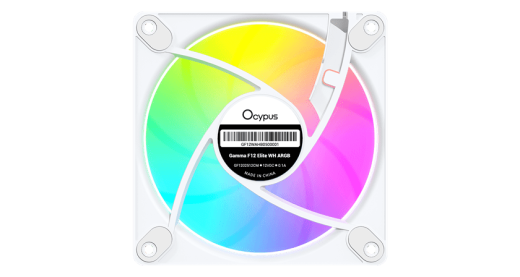 Вентилятор для корпуса Ocypus Gamma F12 Elite WH ARGB 1x(120x120x25mm) 600-1800RPM 56CFM Белый