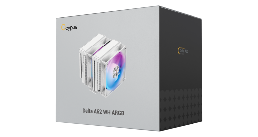 Вентилятор для процессора Ocypus Delta A62 WH ARGB TDP 260W 4-pin 1851/1700/1200/115X/AM5/AM4 Белый