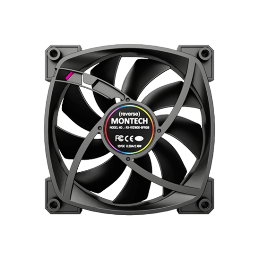 Вентилятор для корпуса Montech RX120 PWM (B) 1x(120x120x25mm)/800-1600RPM/59CFM/27dBA/Reverse Черный