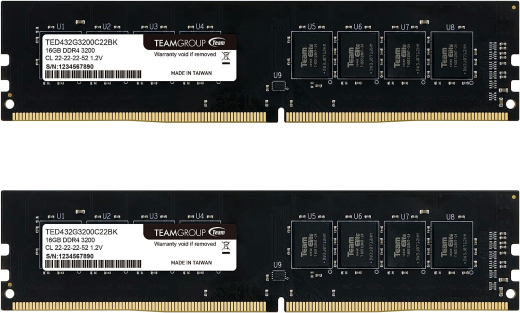 Оперативная память 32Gb Kit (2x16Gb) 3200MHz DDR4 Team Group ELITE CL22 TED432G3200C22DC01