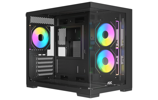 Корпус AOC CG392B 3F M-ATX/ITX 1xUSB2.0 1xUSB3.0 1xType-C 1xAudio/Mic Черный AOC-CG392-BF3V2R0T2-G
