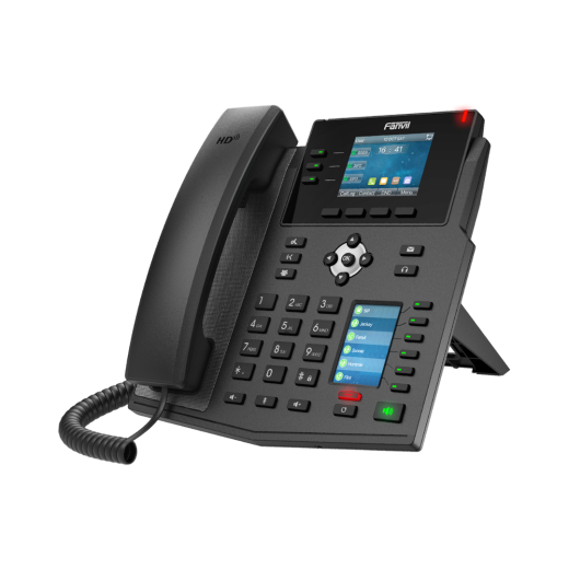 Fanvil X4U - IP-телефон, 12-SIP, HD звук, 2.8"+2.4" (6*5=30 DSS клавиш) цв. экраны, поддерджка EHS, 2*1000, PoE, BT (опц.), WiFi (опц.)