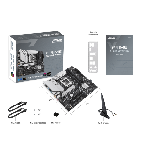 Материнская плата ASUS PRIME B760M-A WIFI D4, LGA1700 4xDDR4 4xSATA3 2xM.2 RAID 2xHDMI DP mATX