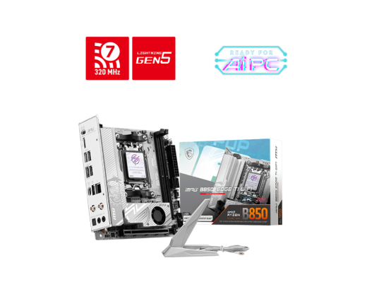 Материнская плата MSI MPG B850I EDGE TI WIFI AM5 B850 2xDDR5 2xSATA RAID 2xM.2 HDMI Type-C mTX