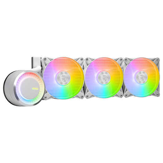 Водяное охлаждение для CPU MSI MAG CORELIQUID E360 WHITE. Socket Intel/AMD, 4pin, Fan 3x120см, ARGB