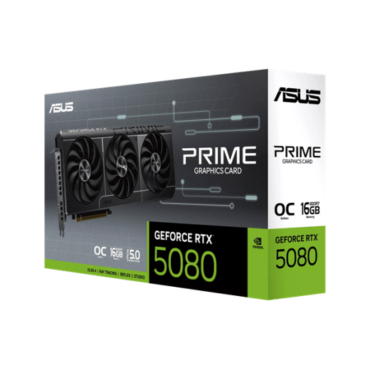 Видеокарта ASUS GeForce RTX5080 PRIME 16GB GDDR7 OC Edition 256bit HDMI 3DP PRIME-RTX5080-O16G