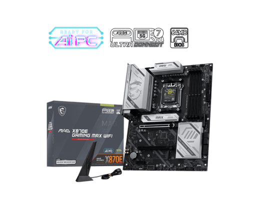 Материнская плата MSI MAG X870E GAMING MAX WIFI AM5 4xDDR5 4xSATA3 RAID 3xM.2 HDMI 2xType-C ATX