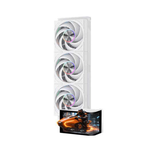 Водяное охлаждение для CPU PCCooler DV360 ARGB Display WH TDP 300W 115X/1200/1700/1851/AM4/AM5 Белый