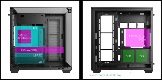 Корпус AOC CG409B 5F ATX/M-ATX/ITX 2xUSB3.0 1xType-C 1xAudio/Mic Черный AOC-CG409-BF5V1R0T3-G