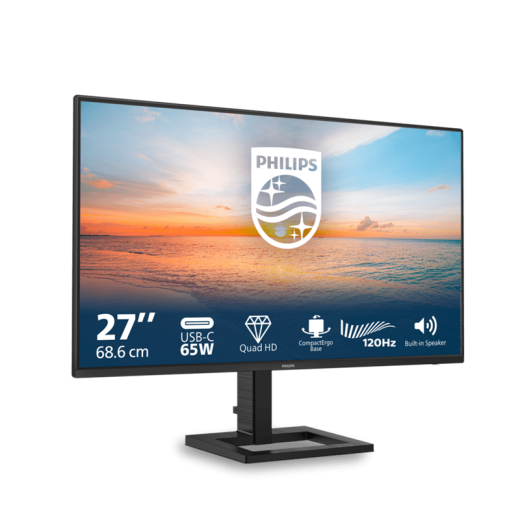 Монитор 27" PHILIPS 27E1N1600AE/01 IPS 2560x1440 120Hz 1мс 350кд/м 1500:1 1xHDMI 1xUSB-C 2x2W Black