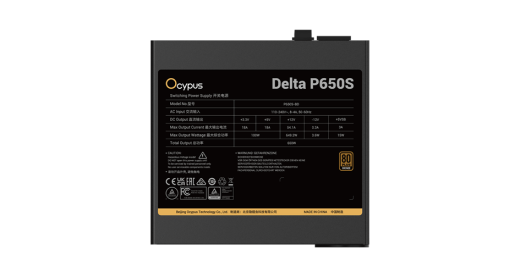 Блок питания Ocypus Delta P650S 650W Non modular, 80+Bronze, КПД 87% Черный,Delta-P650S-BDFBK025X-EU