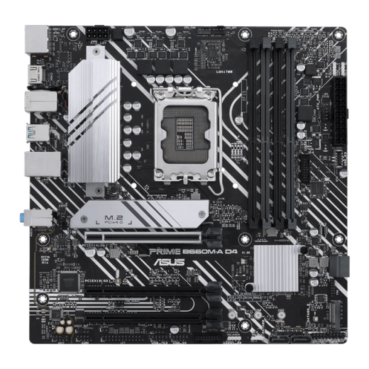 Материнская плата ASUS PRIME B660M-A D4-CSM, LGA1700 B660 4xDDR4 4xSATA3 2xM.2 RAID 2xHDMI 1xDP mATX