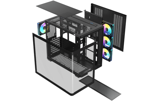 Корпус AOC CG455B 4F ATX/M-ATX/ITX 2xUSB3.0 1xType-C 1xAudio/Mic Черный AOC-CG455-BF4V1R0W2-G