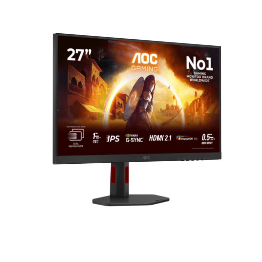 Монитор Игровой 27" AOC U27G4R IPS 3840x2160 160/320Hz 0,5/0,3ms 400cd/m2 1000:1 2xHDMI 1xDP Черный