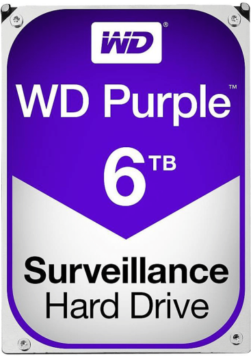 Жесткий диск для видеонаблюдения HDD  6Tb Western Digital Purple SATA 6Gb/s 256Mb 3,5" WD64PURZ