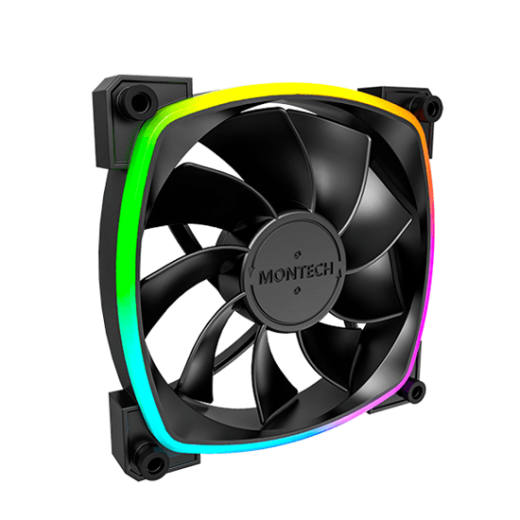 Вентилятор для корпуса Montech RX120 PWM (B) 1x(120x120x25mm)/800-1600RPM/59CFM/27dBA/Reverse Черный