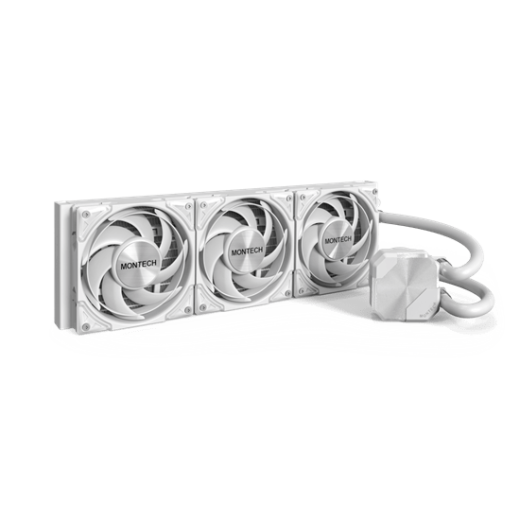 Водяное охлаждение для CPU Montech HyperFlow Silent 360 (W) TDP 350W 3x120 115x-1851/AM3-AM5 White
