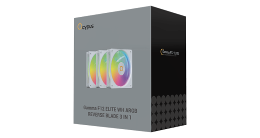 Вентилятор для корпуса Ocypus Gamma F12 Elite WH ARGB REVERSE BLADE 3-IN-1 3x(120x120x25mm) Белый