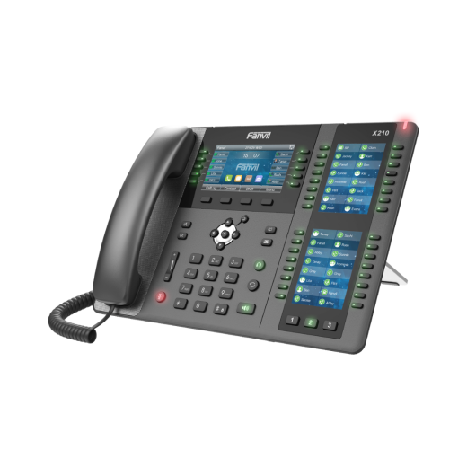 Fanvil X210 - IP-телефон, 20-SIP, HD звук, 4.3"+2.35"x2 (106 DSS клавиш) цв. экраны, H.264 прием, EHS, 2*1000 Base-T, PoE, BT, WiFi (опц.)