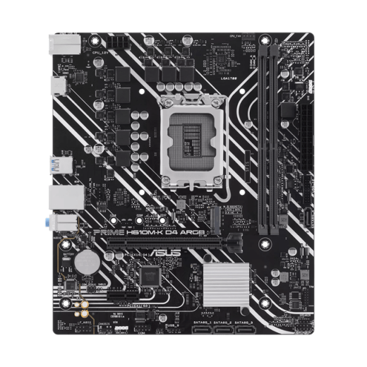 Материнская плата ASUS PRIME  H610M-K D4 ARGB, LGA1700 2xDDR4 4xSATA3 M.2 1xHDMI 2xARGB mATX