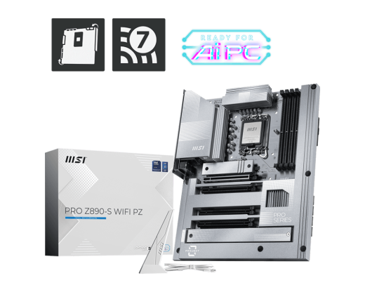 Материнская плата MSI PRO Z890-S WIFI PZ LGA1851 4xDDR5 4xSATA3 RAID 3xM.2 HDMI DP 2xType-C ATX