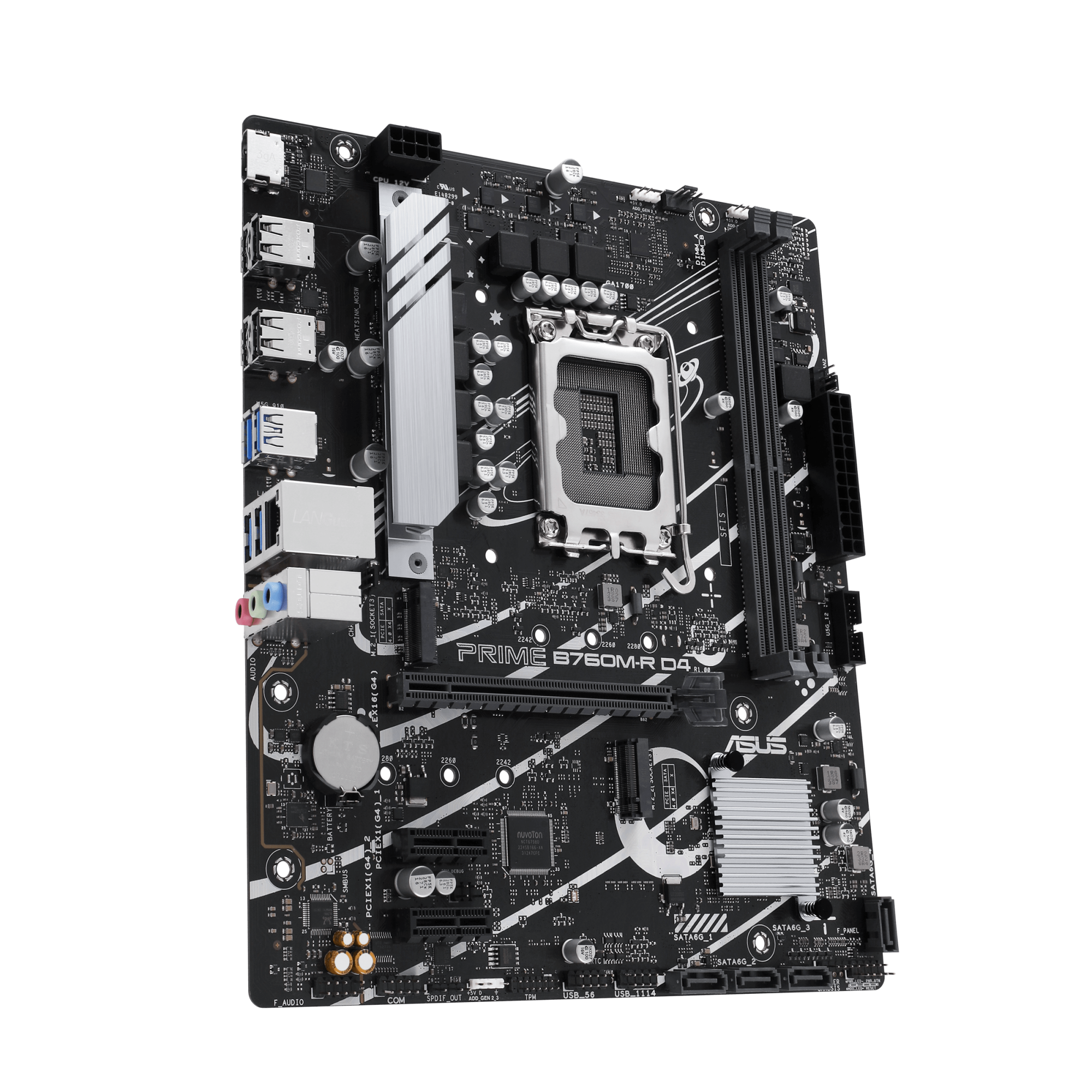 Материнская плата ASUS PRIME B760M-R D4, LGA1700 2xDDR4 4xSATA3 2xM.2 RAID 1xHDMI mATX