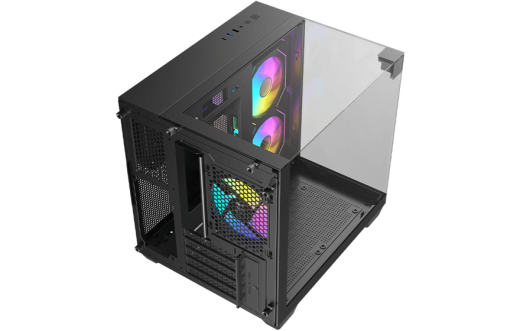 Корпус AOC CG389B 3F M-ATX/ITX 1xUSB2.0 1xUSB3.0 1xType-C 1xAudio/Mic Черный AOC-CG389-BF3V1R0T3-G