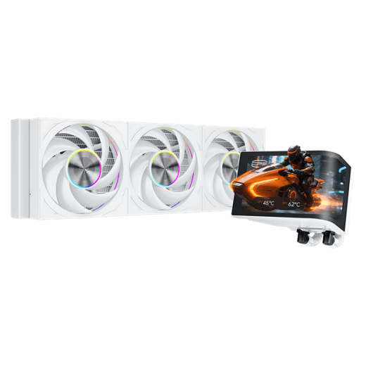 Водяное охлаждение для CPU PCCooler DV360 ARGB Display WH TDP 300W 115X/1200/1700/1851/AM4/AM5 Белый