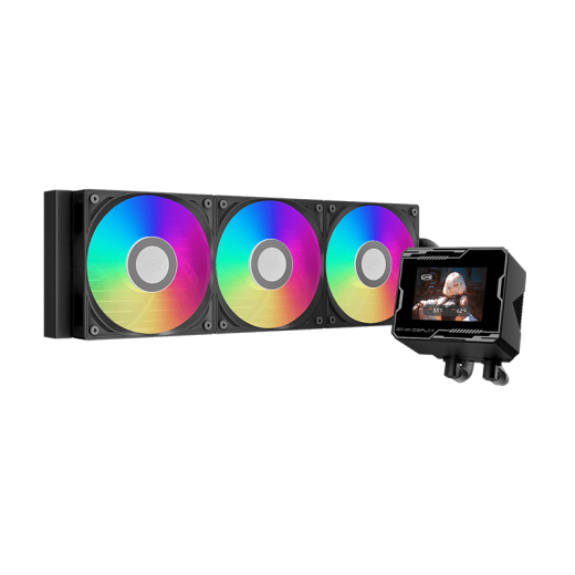 Водяное охлаждение для CPU PCCooler GT360M ARGB Display BK 115X/1200/1700/1851/AM4/AM5 Черный