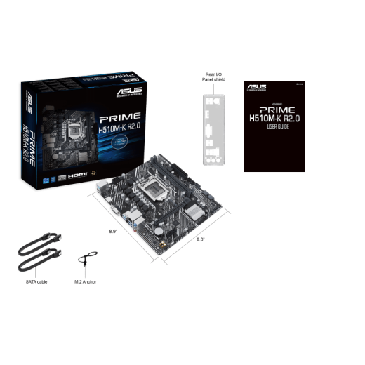 Материнская плата ASUS PRIME H510M-K R2.0 LGA1200 2xDDR4 4xSATA3 1xM.2 D-Sub HDMI mATX