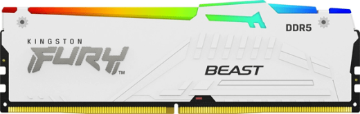 Оперативная память  32GB DDR5 5200MHz Kingston FURY Beast White RGB XMP CL40 KF552C40BWA-32