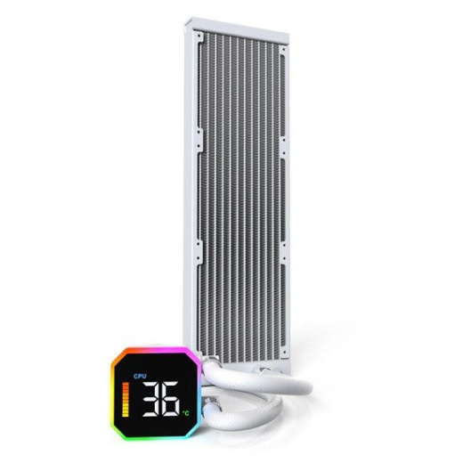 Водяное охлаждение для CPU Montech HyperFlow Digital 360 (W) TDP 350W 3x120 115x-1851/AM3-AM5 White