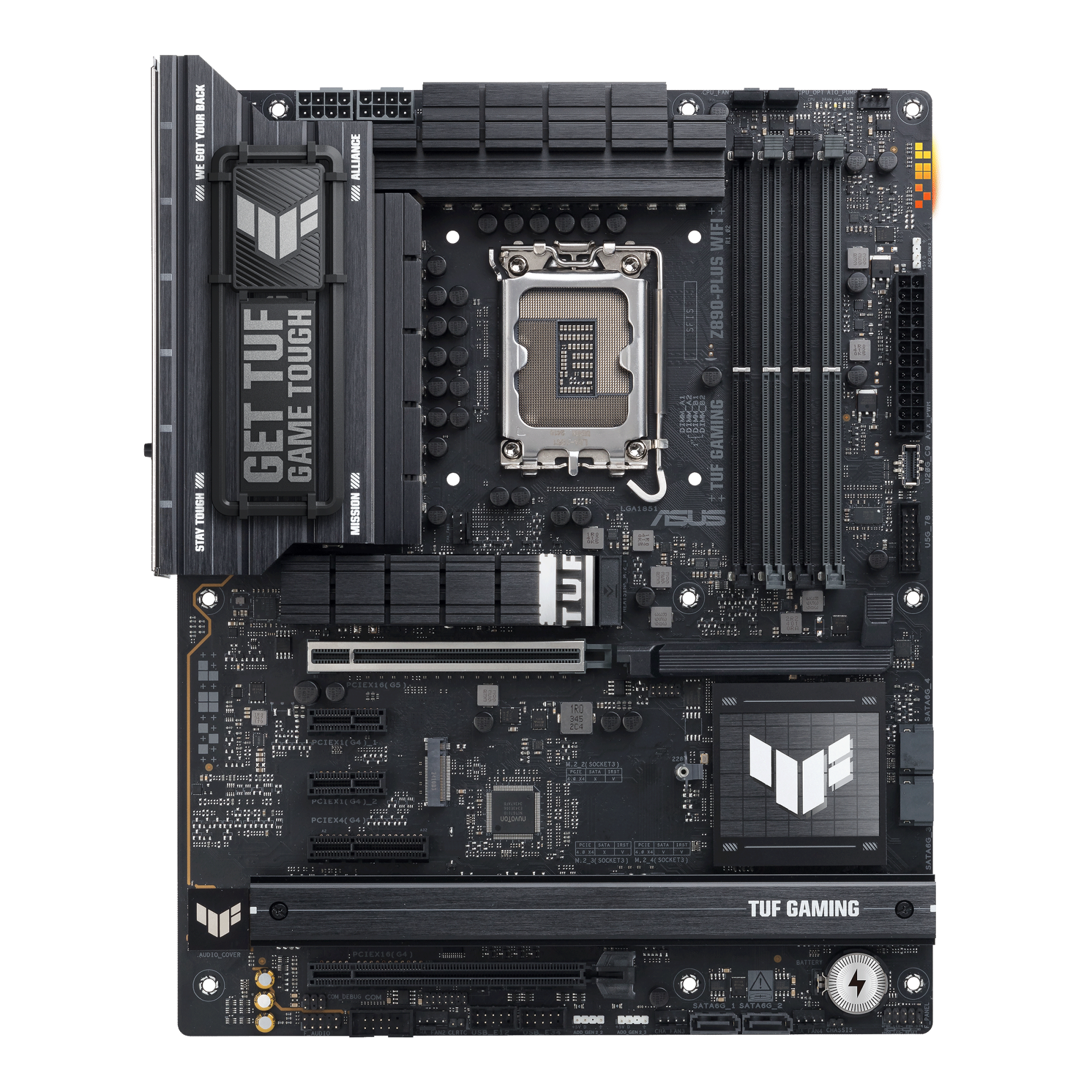 Материнская плата ASUS TUF GAMING Z890-PLUS WIF, LGA1851 Z890 4xDDR5 4xSATA3 4xM.2 HDMI DP USB-C ATX