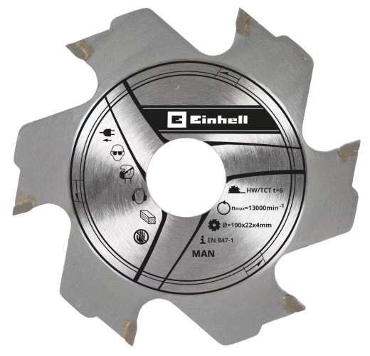 Диск для ламельного фрезера 100х22х4 мм, 6 зуб Einhell Milling blade 100x22x4,0mm 6T. (49758941)