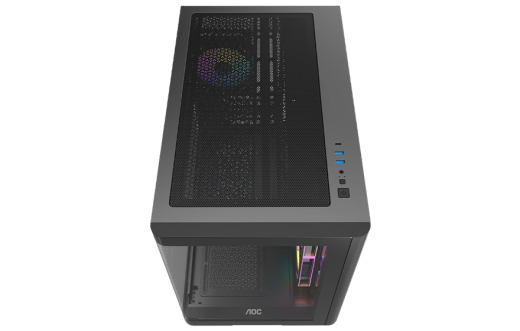 Корпус AOC CG355B 3F M-ATX/ITX 2xUSB3.0 1xType-C 1xAudio/Mic Черный AOC-CG355-BF3V1R0W2-G