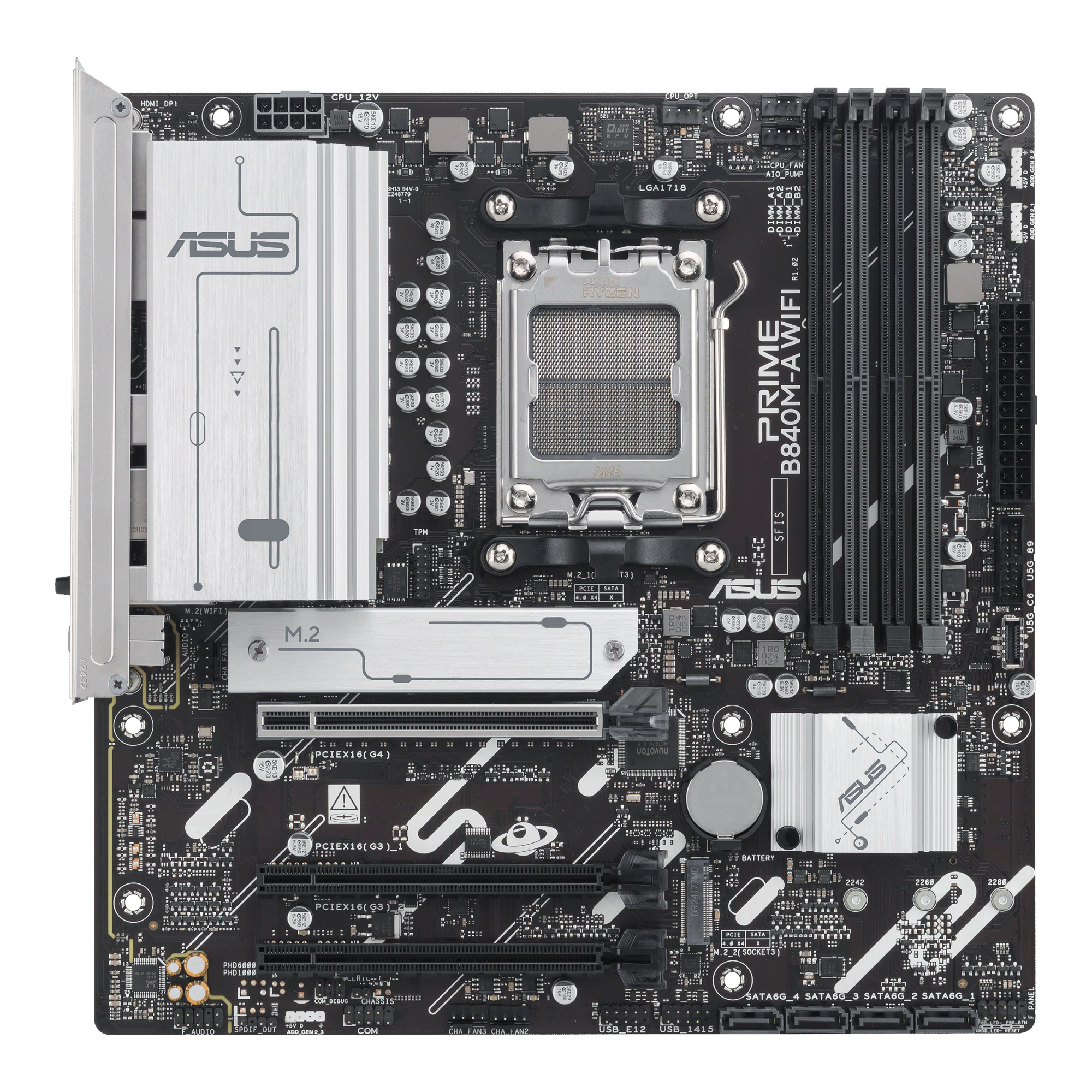 Материнская плата ASUS PRIME B840M-A WIFI AM5 4xDDR5 4xSATA 3xM.2 HDMI 2xDP mATX
