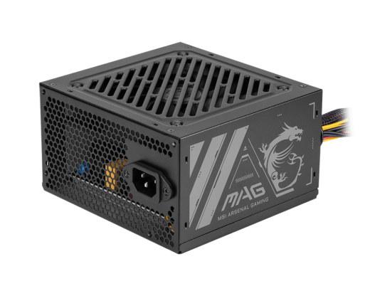 Блок питания MSI  500W, MAG A500N-H, Non Modular, ATX, 80+, КПД 87%, Fan 120mm, Черный