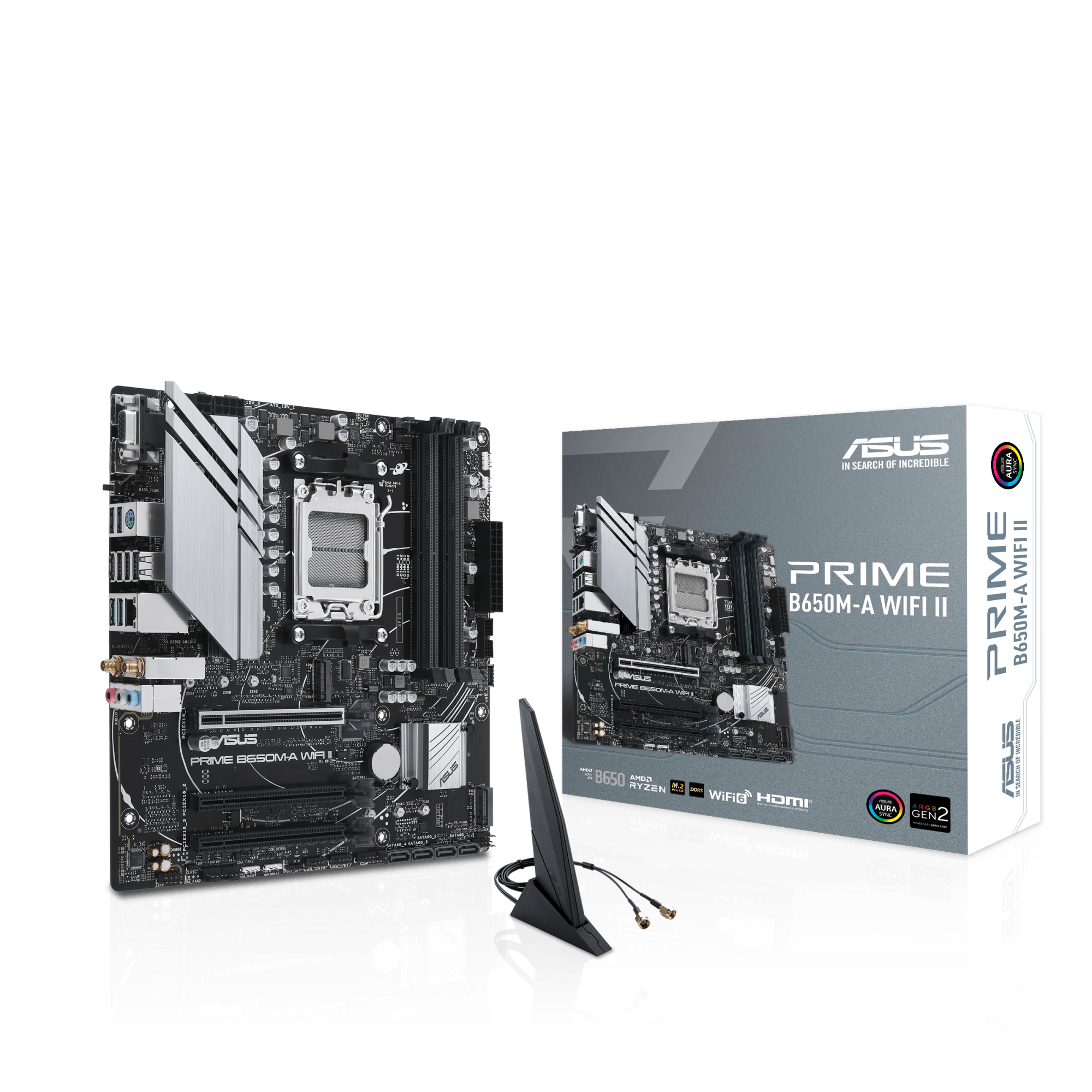 Материнская плата ASUS PRIME B650M-A WIFI II AM5 4xDDR5 4xSATA3 RAID 2xM.2 VGA HDMI DP mATX