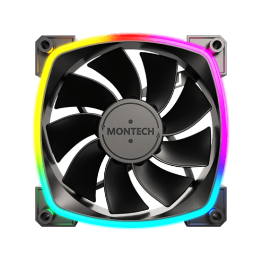 Вентилятор для корпуса Montech RX120 PWM (B) 1x(120x120x25mm)/800-1600RPM/59CFM/27dBA/Reverse Черный