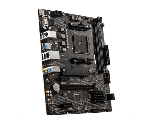 Материнская плата MSI A520M PRO AM4 2xDDR4 4xSATA3 RAID M.2 VGA HDMI DP ARGB header mATX