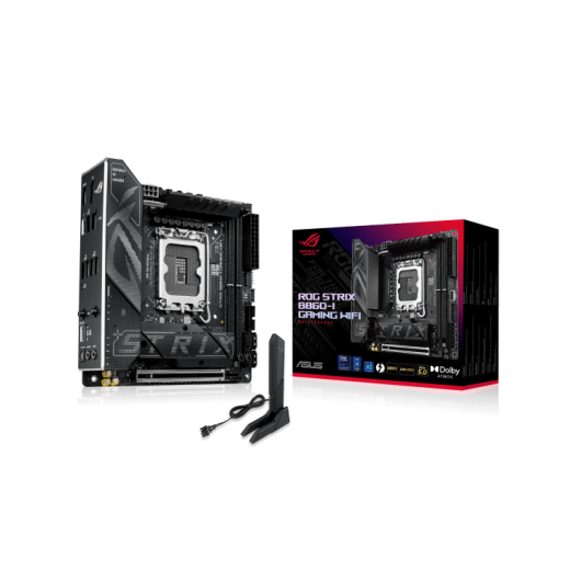 Материнская плата ASUS ROG STRIX B860-I GAMING WIFI, LGA1851 B860 2xDDR5 SATA M.2 HDMI DP USB-C mITX