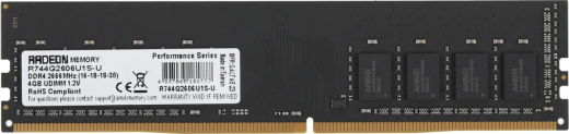 Оперативная память  4GB DDR4 2666MHz AMD Radeon R7 Performance Series R744G2606U1S-U Retail Pack